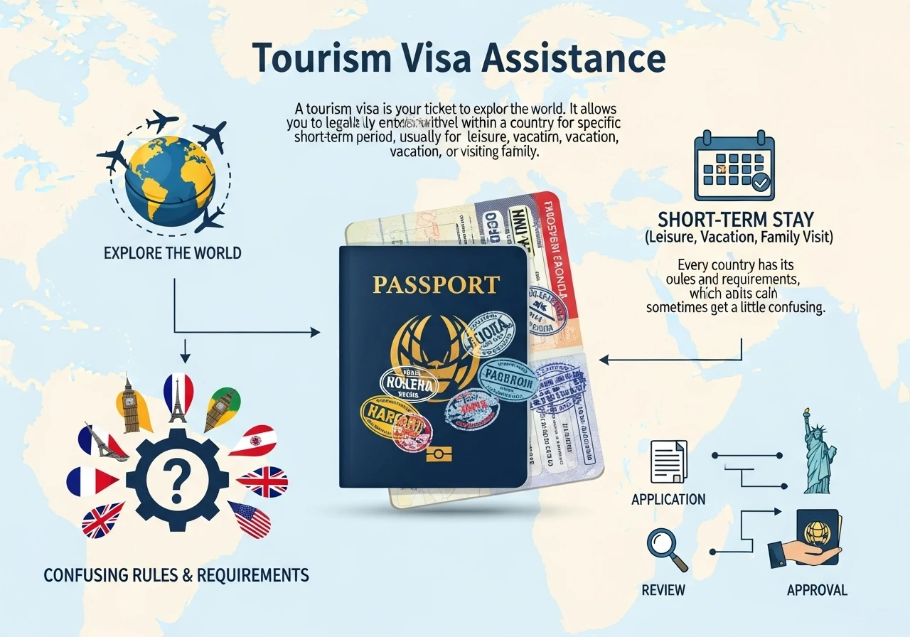 مساعدة تأشيرة السياحة